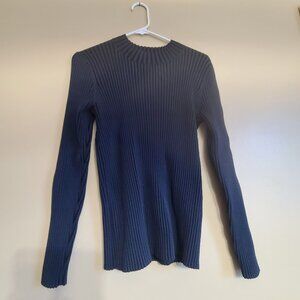 BANANA REPUBLIC RIBBED SWEATER WOMENS BLUE BLACK STUNNING QUALITY  XL